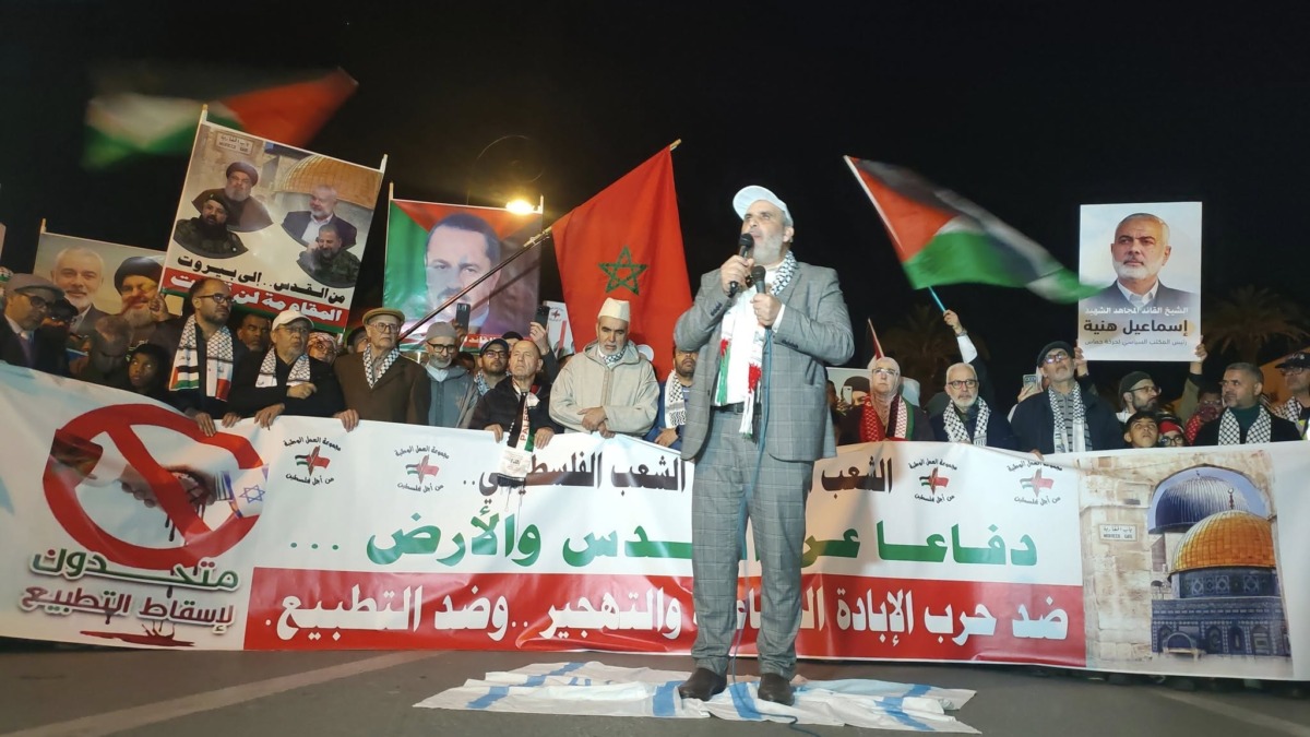 المرصد المغربي لمناهضة التطبيع يكشف: صورة للهيكل المزعوم في ذكرى النكبة الفلسطينية في الصويرة