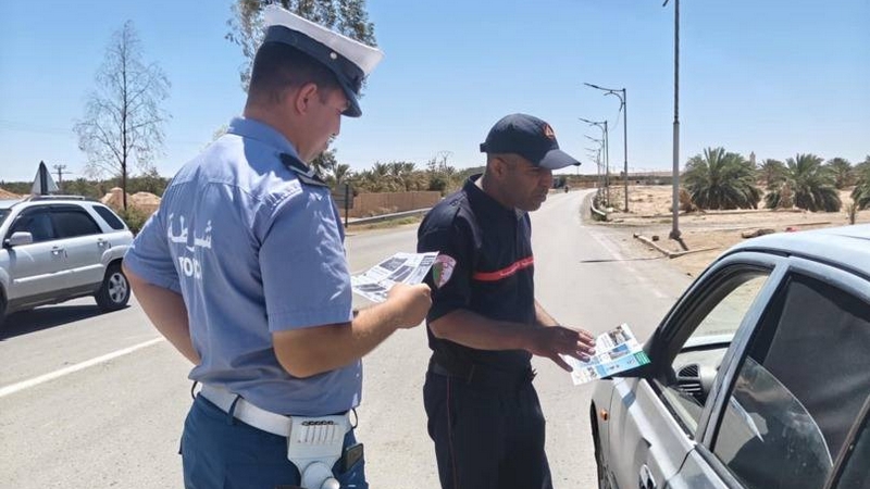شرطة أولاد جلال تشارك في عمليات التحسيس